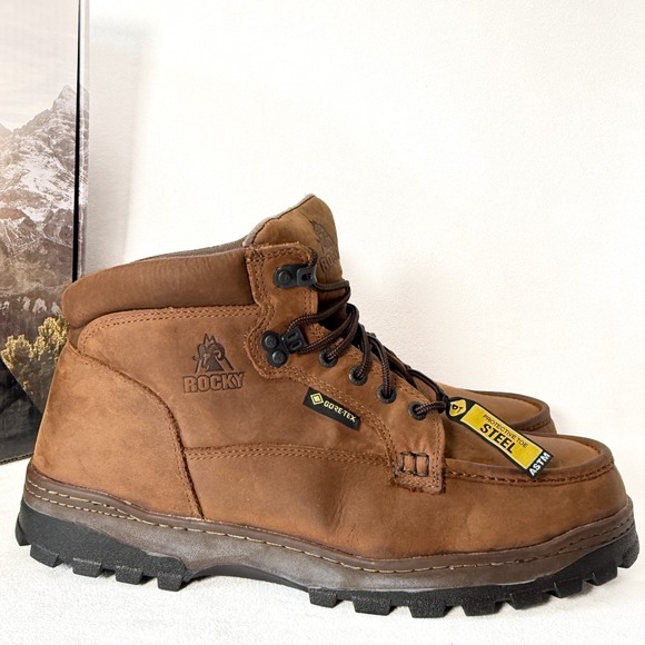 Rocky Outback Gore Tex Boots New men's 9 mediumwaterproofbrown USA